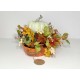 PUMPKIN LARGE CERAMIC CENTERPIECE FALL HARVEST THANKSGIVING TABLE DECORATION