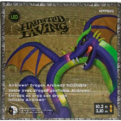 Gemmy Halloween Haunted Living 10.2 ft Lighted Dragon Achway Airblown Inflatable