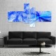 Designart 'Christmas Fireworks Blue' Abstract Print On  60 in. wide x 32 in. hig