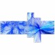 Designart 'Christmas Fireworks Blue' Abstract Print On  60 in. wide x 32 in. hig