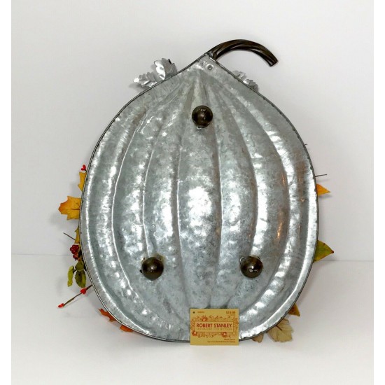 METAL PUMPKIN TRAY LARGE CENTERPIECE FALL HARVEST THANKSGIVING ARRANGEMENT NEW