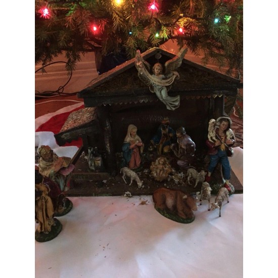 Nativity Set  Vintage15 Pieces Made In Italy