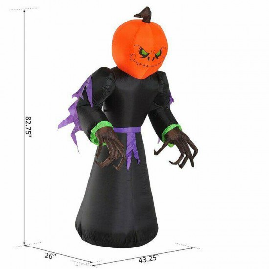 Halloween Pumpkin Reaper Lighted Yard Decoration Inflatable Outdoor Scary Large