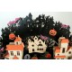 MARTHA STEWART LARGE LED LIGHTED DIE CUT WOODEN HALLOWEEN HAUNTED VILLAGE NEW