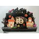 MARTHA STEWART LARGE LED LIGHTED DIE CUT WOODEN HALLOWEEN HAUNTED VILLAGE NEW