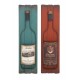 Rustic Pair Wall Panels Green Red Wine Bottles Vintage Labels Home Decor 56020