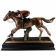 Marian Imports F54037 Jockey On Horse Bronze Plated Resin Sculpture, 16x5x12 in.