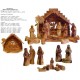 Small 13 Piece Hand Carved Olive Wood Nativity Figurines Set Made in Bethlehem