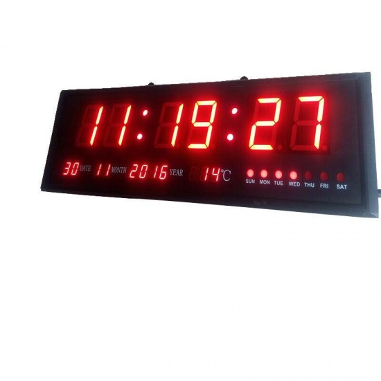 Large Digital Led Wall Modern Clock Timer with Calendar Temperature for Living R