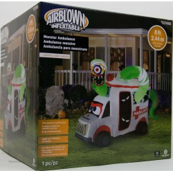 Gemmy Halloween 8 ft Animated Monster Ambulance Airblown Inflatable NIB