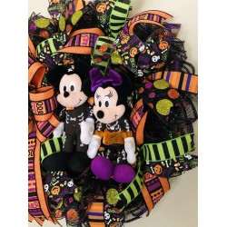 Mickey And Minnie Halloween Wreath, Mickey Wreath, Halloween Disney