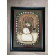 Kim Lewis Snowman Faith Love Peace Joy Winter Christmas Print Framed 18x14