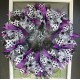 XL GORGEOUS Halloween Purple Silver Black and White Front Door Wreath Decoration