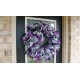 XL GORGEOUS Halloween Purple Silver Black and White Front Door Wreath Decoration