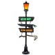 Halloween Gemmy 6 ft Witch Way & Flying Lessons Lighted Lamp Post