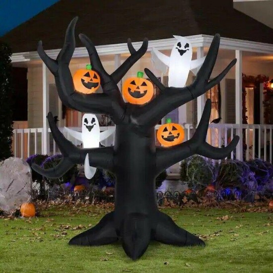 Lighted Inflatable Tree w/ Pumpkins 8.5-ft x 8.2-ft Outdoor Yard Halloween Decor