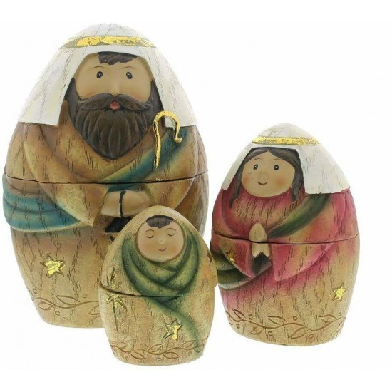 Holy Family Three Kings and Shepherd Christmas Nativity Nesting Dolls Set of 9