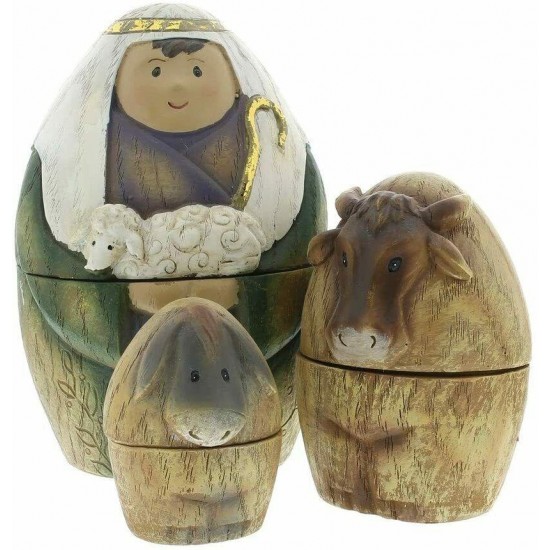 Holy Family Three Kings and Shepherd Christmas Nativity Nesting Dolls Set of 9