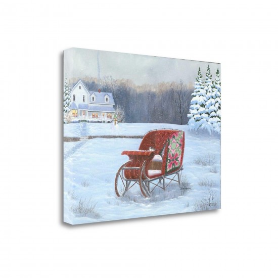 Christmas Sleigh By Julie Peterson, Fine Art Giclee Print on Gallery Wrap Canvas