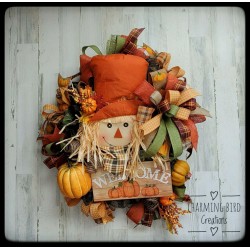 Scarecrow Wreath, Fall Wreath, Pumpkin Wreath, Fall Decor, Thanksgiving Wreath