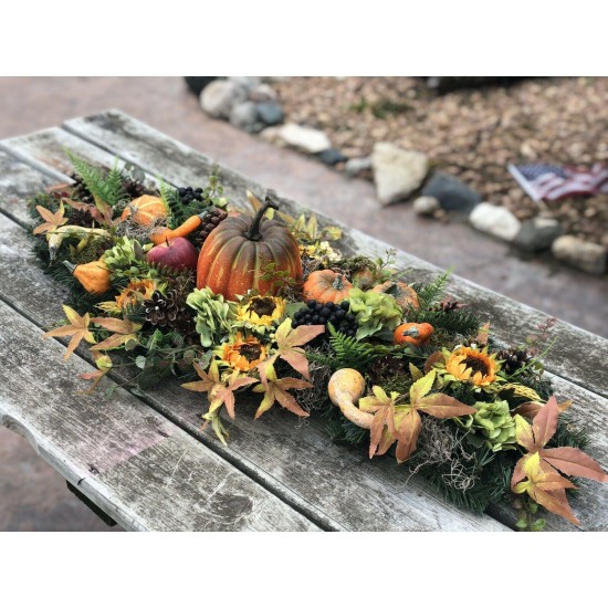 Fall Arrangement, Fall Centerpiece, Artificial Fall Arrangement, Fall Cornucopia