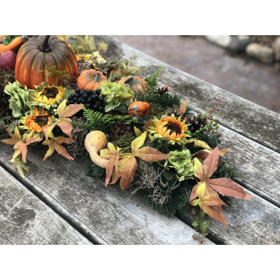 Fall Arrangement, Fall Centerpiece, Artificial Fall Arrangement, Fall Cornucopia