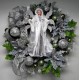 Christmas Holiday Wreath Winter Wreath Wall Door Decoration Silver  Angel Wreath