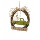 Autumn Fall Halloween decoration “Welcome” Pumpkin Truck Wreath, 16.5