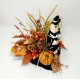 THANKSGIVING PILGRIM DOG CENTERPIECE FALL COLORS AUTUMN FLORAL ARRANGEMENT NEW