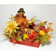 LARGE THANKSGIVING TURKEY CENTERPIECE FALL COLORS AUTUMN FLORAL ARRANGEMENT NEW