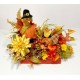 LARGE THANKSGIVING TURKEY CENTERPIECE FALL COLORS AUTUMN FLORAL ARRANGEMENT NEW