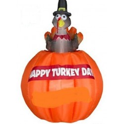 HALLOWEEN THANKSGIVING 4.5 FT ANIMATED TURKEY INFLATABLE AIRBLOWN YARD DECOR