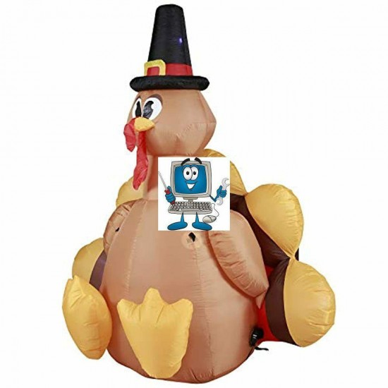 Holidayana Turkey with Pilgrim Hat Inflatable 6ft Thanksgiving Turkey with Pilgr