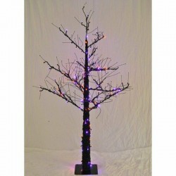 Halloween Tree Purple Orange LED Lights Prelit Outdoor Indoor Display