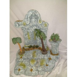 ENESCO GROUP NATIVITY SET with stone creche and palms trees RARE