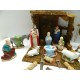 Vintage 1960's HOLLAND MOLD 26 Pc Glazed Christmas Nativity Set w/Wooden Stable