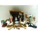 Vintage 1960's HOLLAND MOLD 26 Pc Glazed Christmas Nativity Set w/Wooden Stable