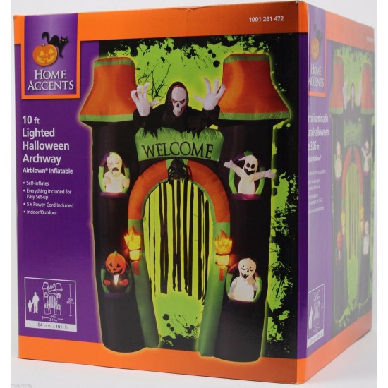 Gemmy Inflatable Lighted Halloween Archway 10 Foot