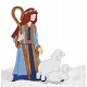 Shepherd & Lamb Christmas Nativity  Metal Yard Decorations