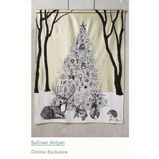 Anthropologie “Winter’s Glow” Tapestry Wall Hanging Christmas Holiday SOLD OUT!