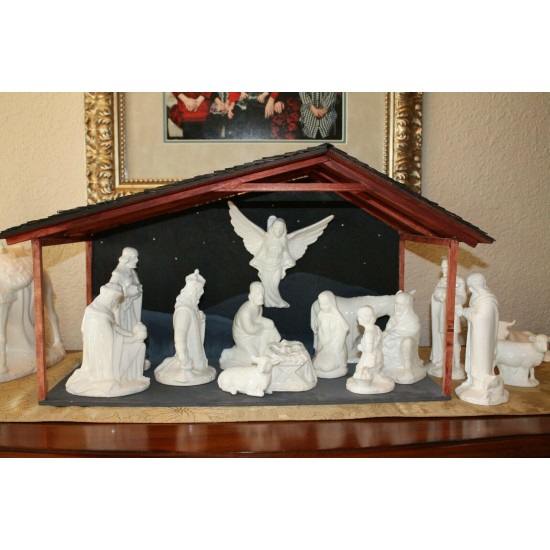 Brillant White Ceramic Nativity Set