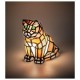 Green Eyed Orange Cat Stain Glass Accent Lamp 7