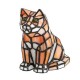 Green Eyed Orange Cat Stain Glass Accent Lamp 7