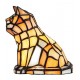 Green Eyed Orange Cat Stain Glass Accent Lamp 7