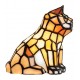 Green Eyed Orange Cat Stain Glass Accent Lamp 7