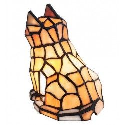 Green Eyed Orange Cat Stain Glass Accent Lamp 7