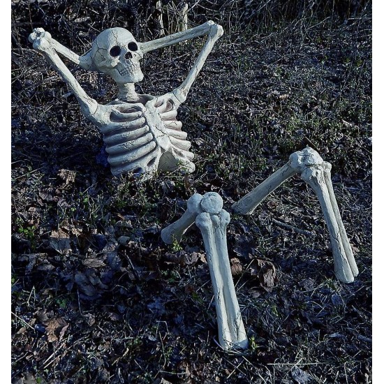 Halloween Indoor Outdoor Decorations Scary Lounging Yard Skeleton House Prop NIB