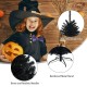 7.5Ft Hinged Artificial Halloween Christmas Tree Full Tree w/ Metal Stand Black