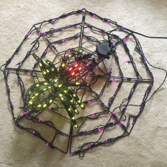 Pumpkin Hollow 31” Animated Multi Motion Lighted Spider On Web Halloween Decor