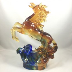 Amore Jewell Soaring Standing Horse Success, Liuli Crystal Glass ONLY ONE left